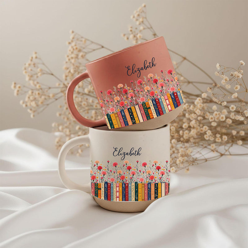 Tasse für Leseratten mit Namen und Geburtsblume