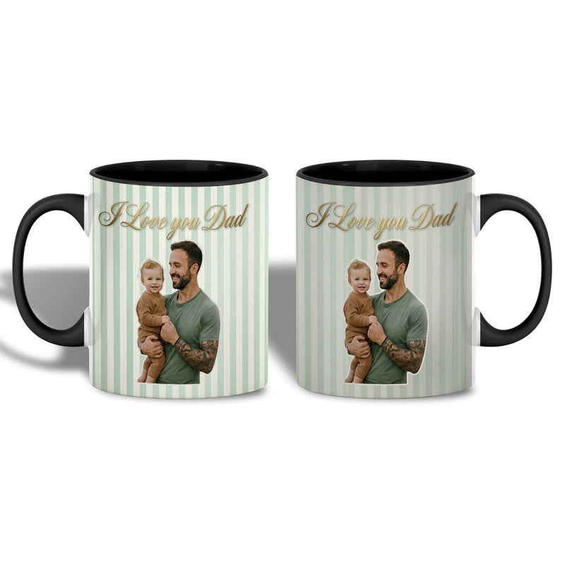 Papa Tasse mit Foto „I Love you Dad“