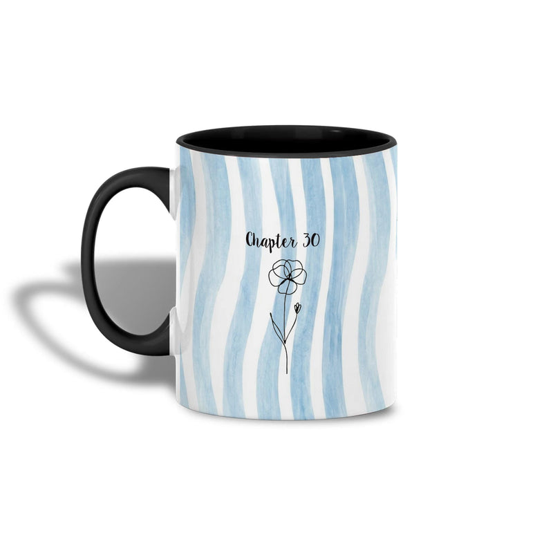 Geburtstagstasse „Chapter 30“ mit Geburtsmonatsblume
