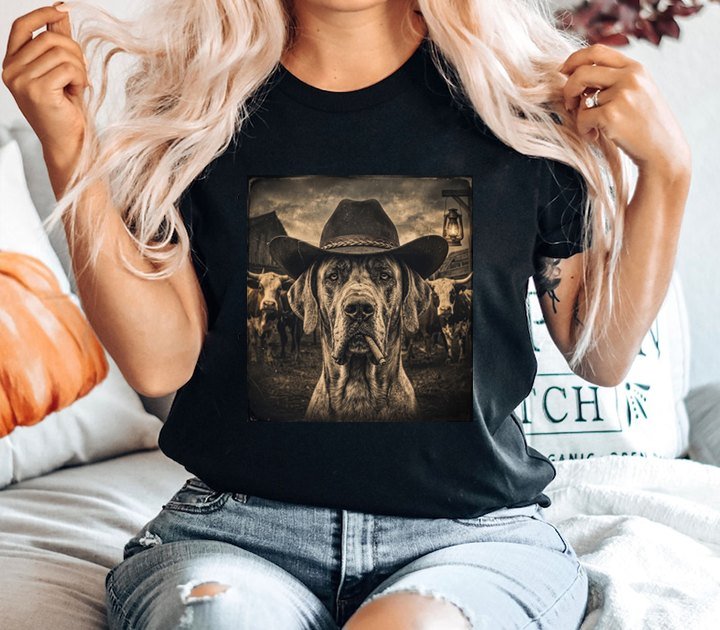Hunde Shirt Dogge Cowboy