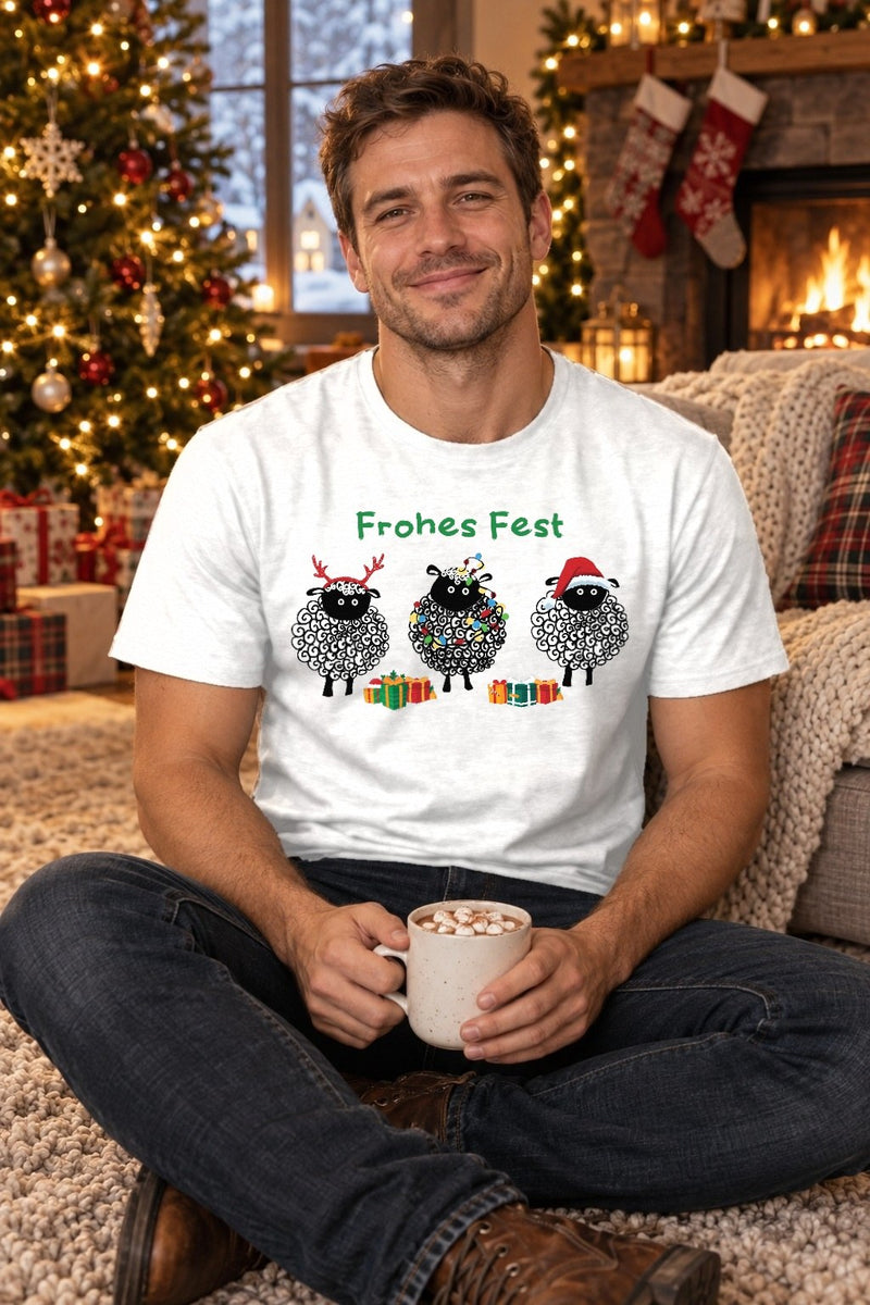 Weihnachtspullover Schaf „Frohes Fest“