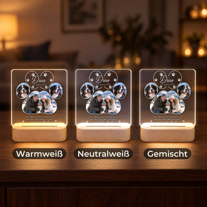 Foto-Nachtlicht Pfote mit Namen