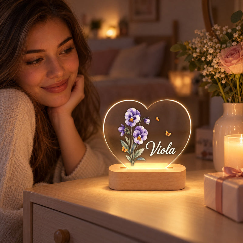 Geburtsblumen Nachtlicht mit Namen