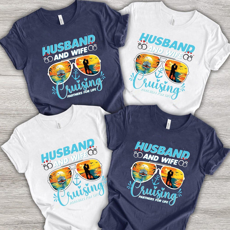 Kreuzfahrt-Pärchenshirt „Husband and Wife Cruising – Partners for Life“