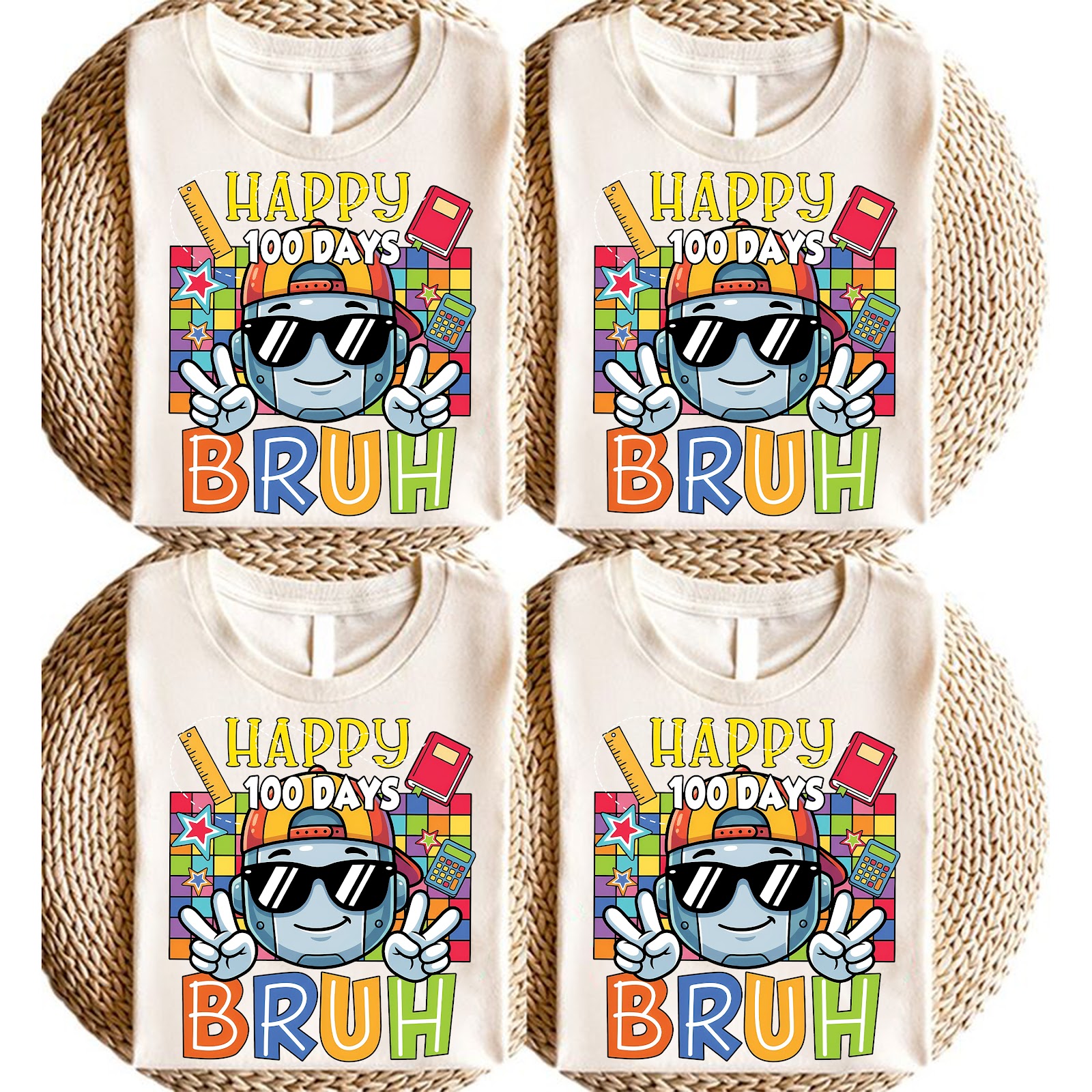 Schul T-Shirt „Happy 100 Days – Bruh“