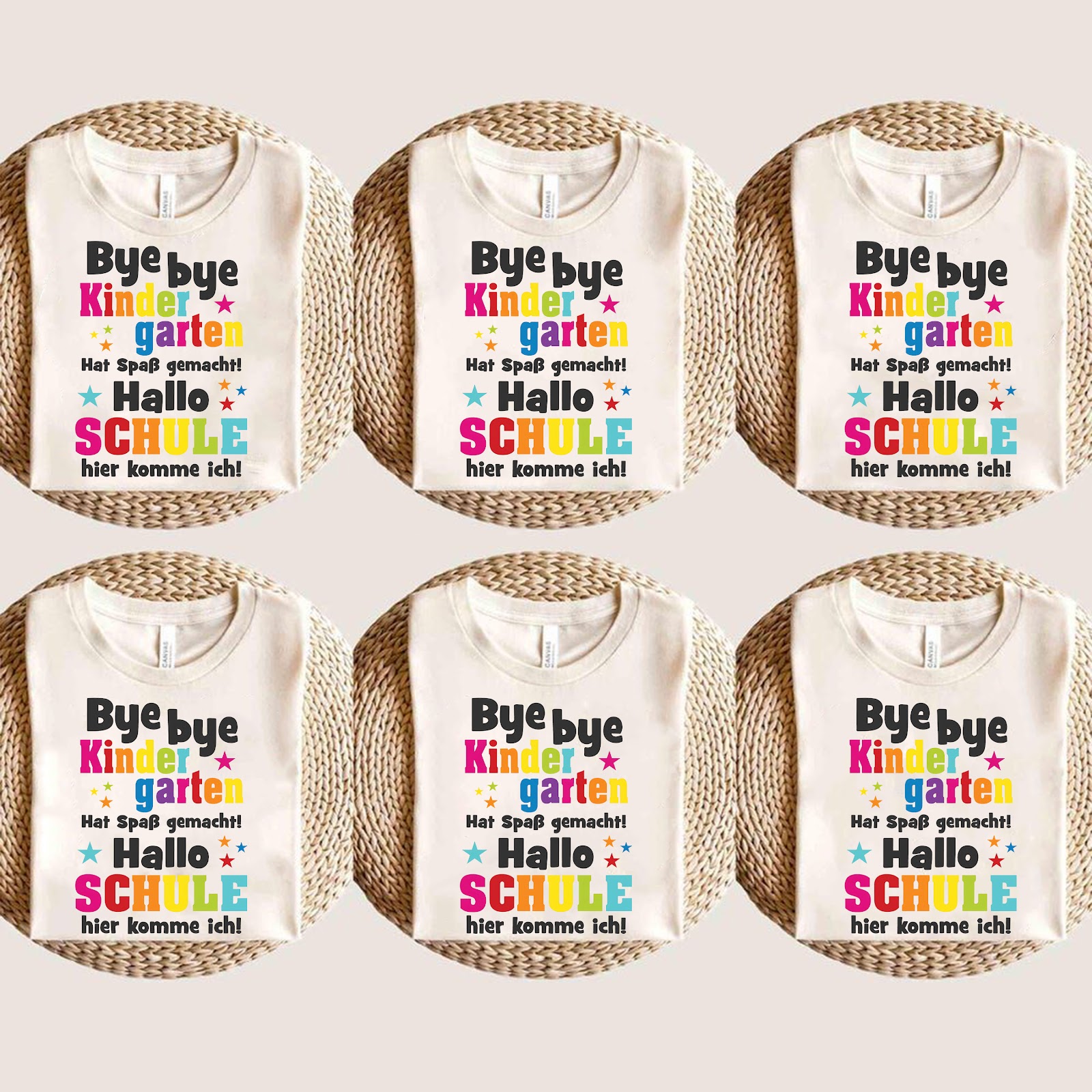 Einschulung T-Shirt „Bye bye Kindergarten Hallo Schule“