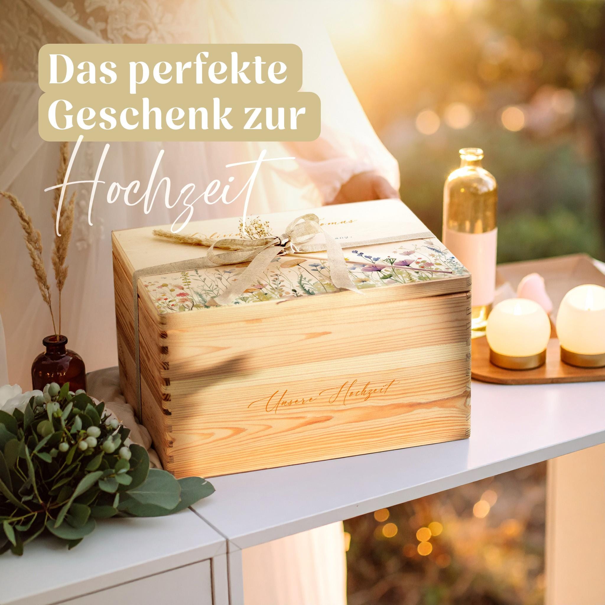Erinnerungskiste Hochzeit (Holz)