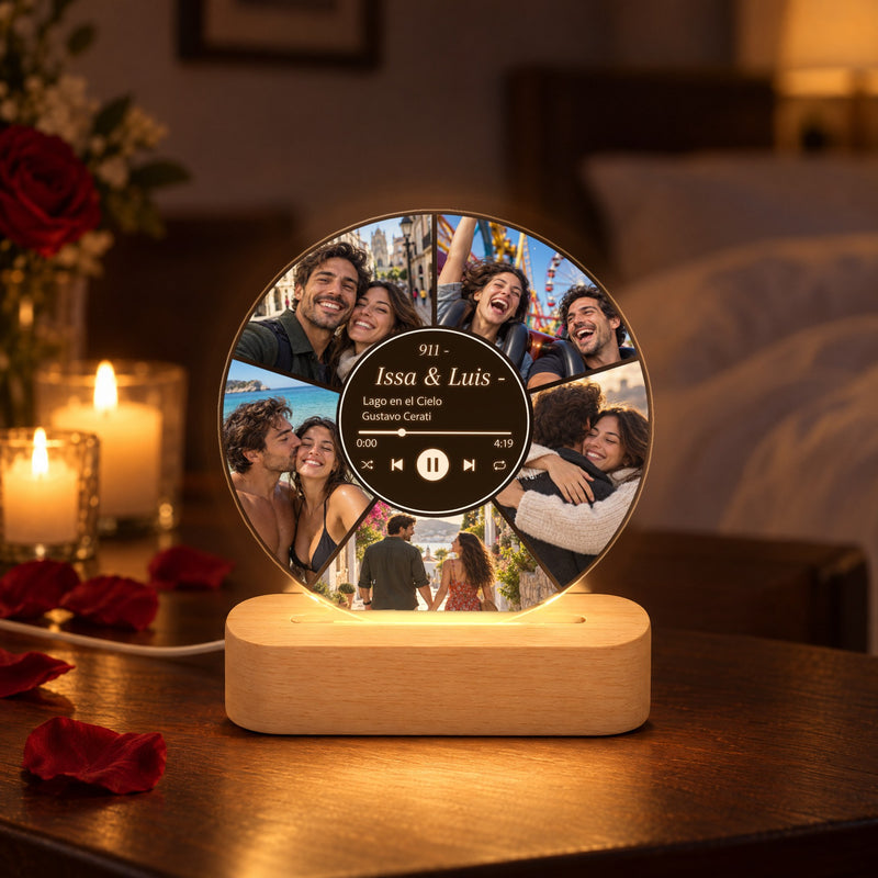 Personalisierte Foto-Lampe mit eurem Lied