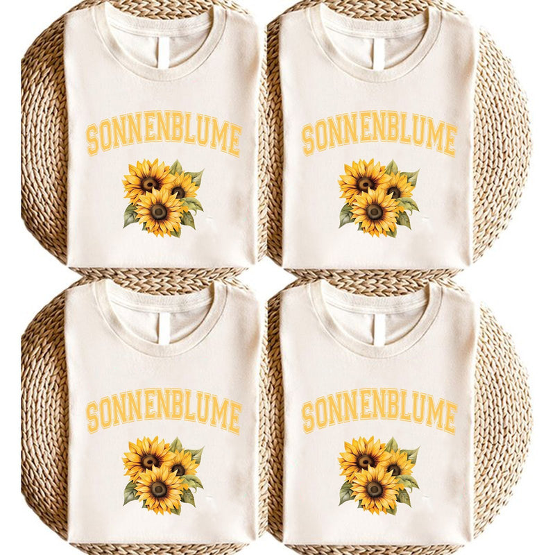Blumen-Shirt „Sonnenblume“ im College-Stil