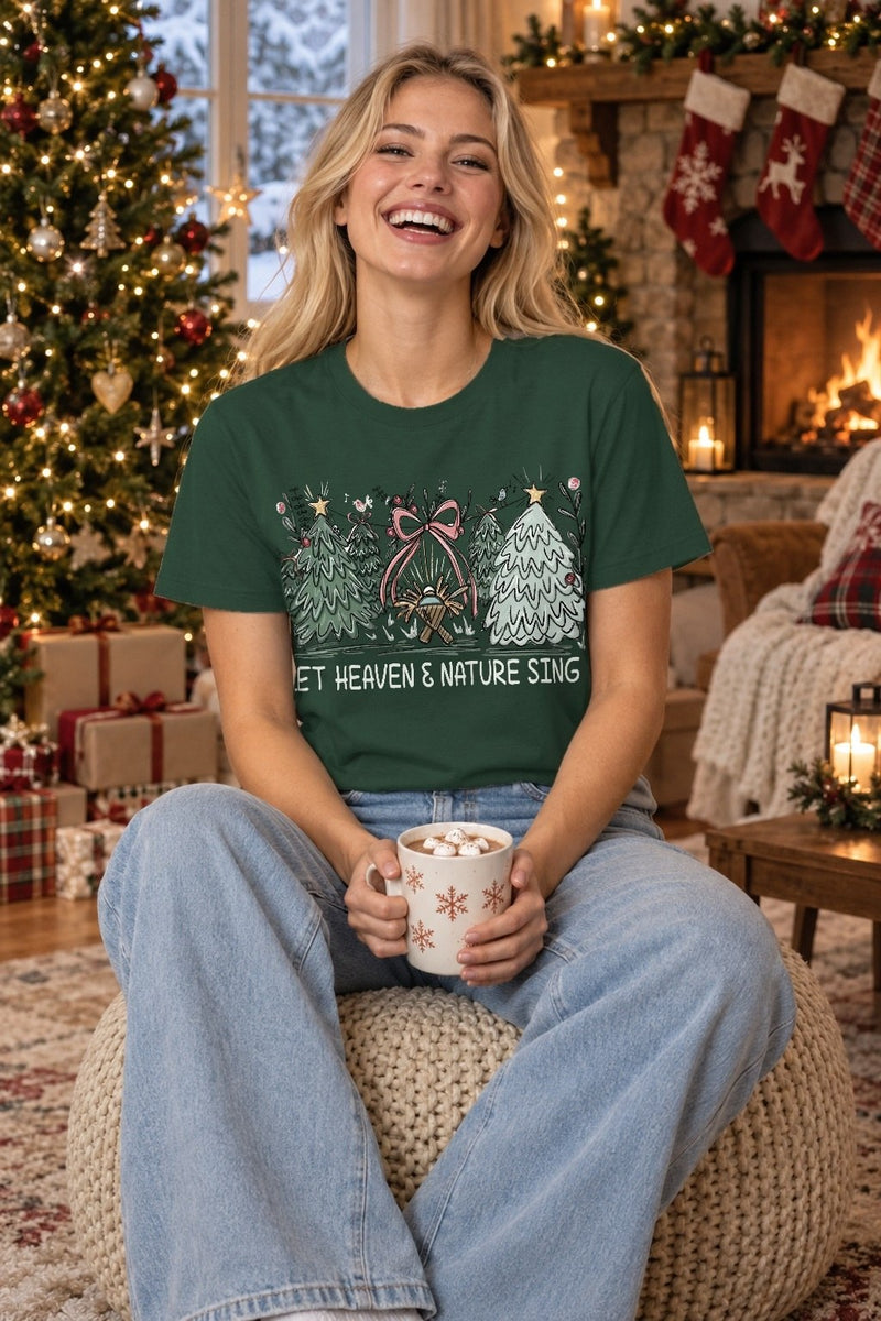 Christlicher Weihnachtspullover „Let Heaven & Nature Sing“