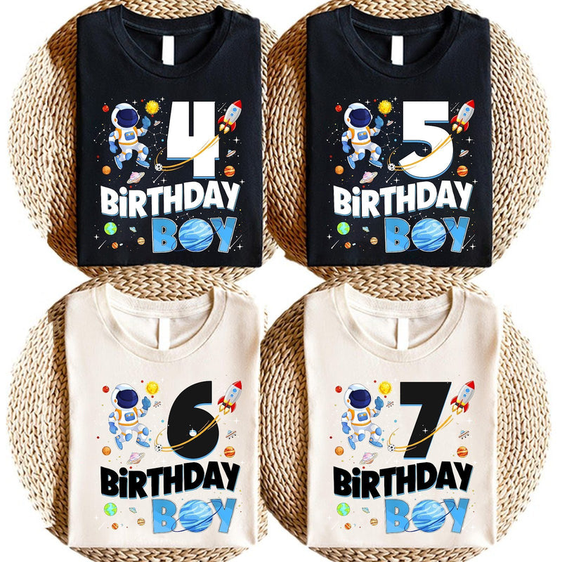 Geburtstagsshirt Weltraum „Birthday Boy“ mit Wunschzahl