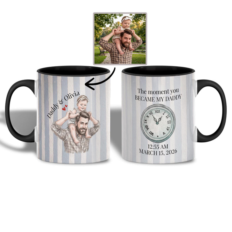 Personalisierte Foto-Tasse für Papa „The moment you became my Daddy“