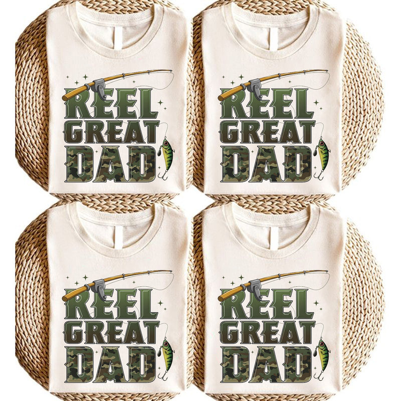 Angler-Papa-Shirt „Reel Great Dad“ in Tarnmuster
