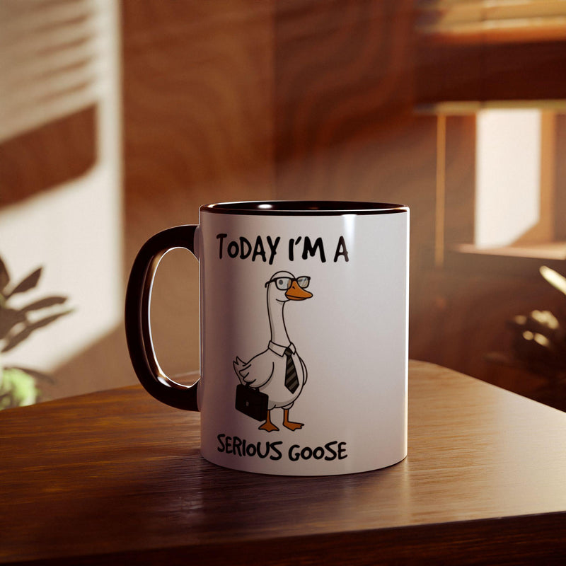 Lustige Gans Tasse „Today I’m a Serious Goose“ mit Business-Gans