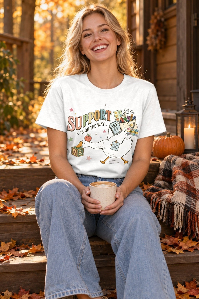 Förderschul-Shirt „Support is on the way“ mit Gans