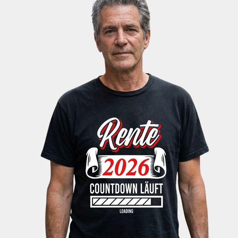 Rente T-Shirt „Rente 2026 – Countdown läuft“ mit Ladebalken, Jahr …