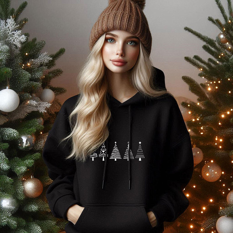 Weihnachtspullover Familie mit Tannenbäumen im Partnerlook