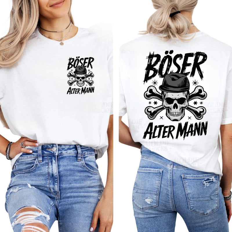 Böser alter Mann T-Shirt in Weiß