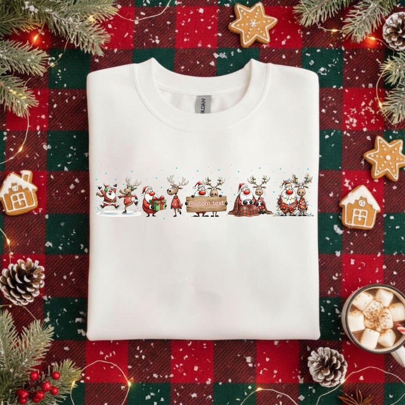Weihnachtspullover Rentier & Weihnachtsmann