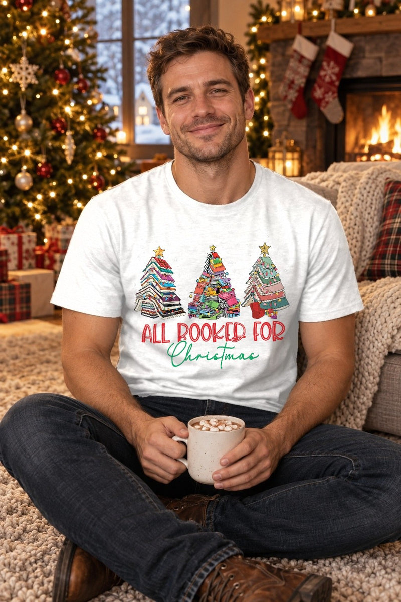 Weihnachtsshirt für Leseratten „All Booked for Christmas“