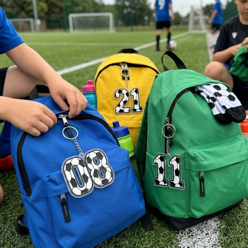 Fußball-Schlüsselanhänger mit Trikotnummer personalisiert