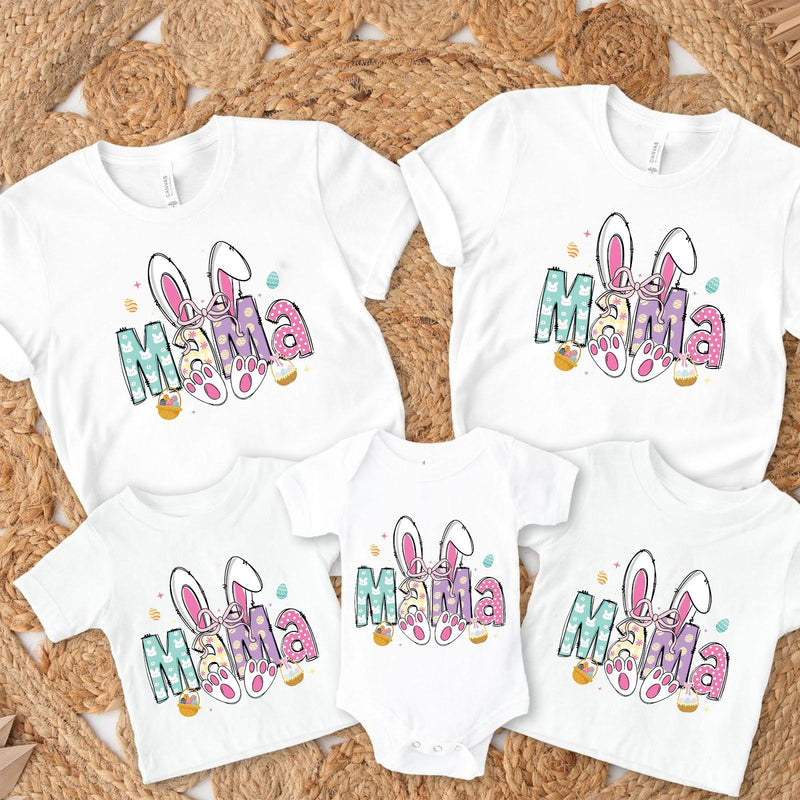 Familien Oster T-Shirt „Mama“ und „Mini“ mit Hasenohren