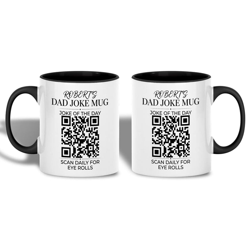 Papa-Witze Tasse mit QR-Code „Dad Joke Mug – Scan Daily for Eye Rolls“