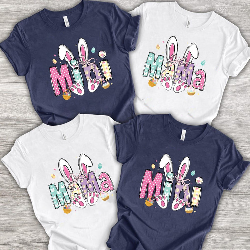 Familien Oster T-Shirt „Mama“ und „Mini“ mit Hasenohren