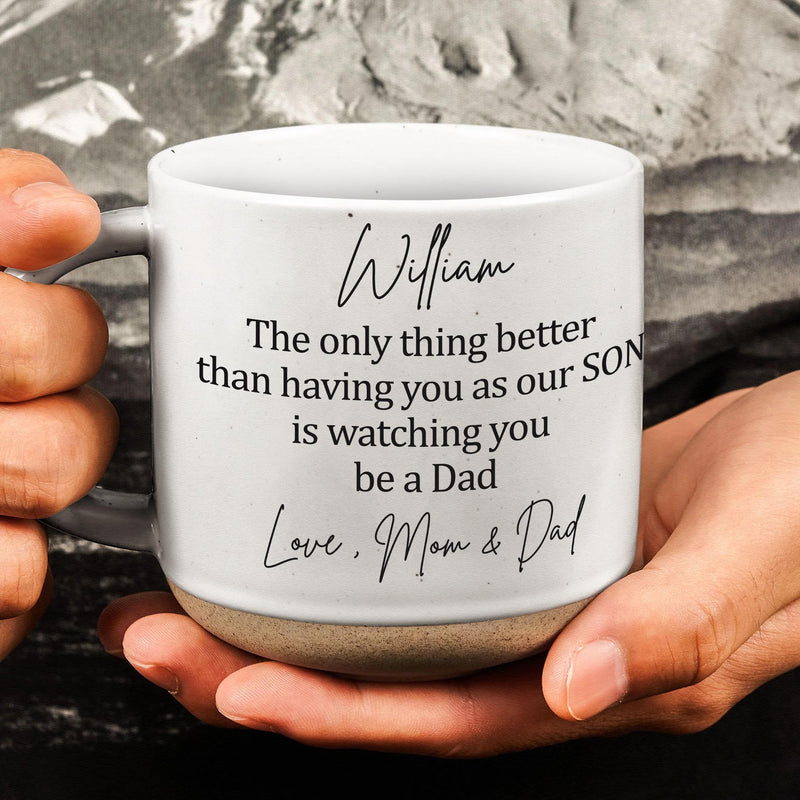 Tasse für den Sohn zum ersten Vatertag mit Namen