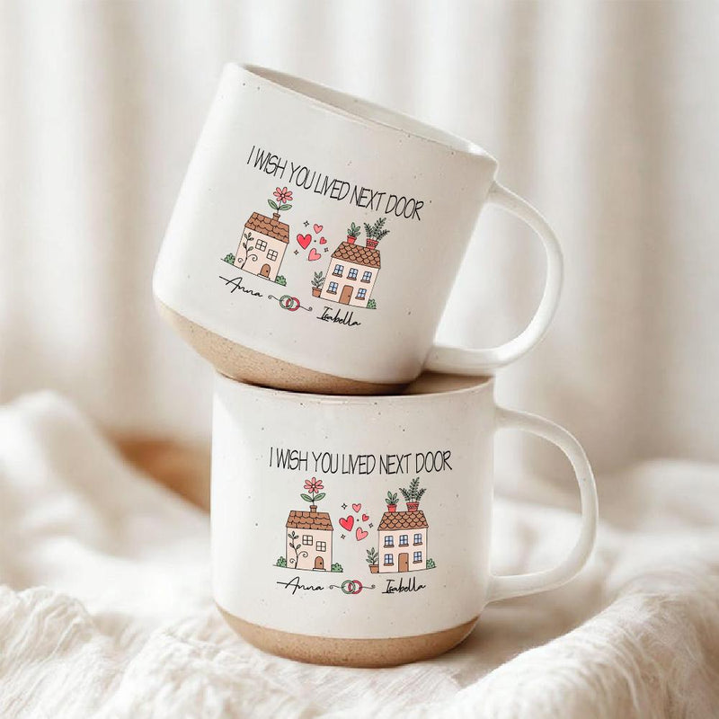 Freundschaftstasse „I Wish You Lived Next Door“ mit zwei Häuschen