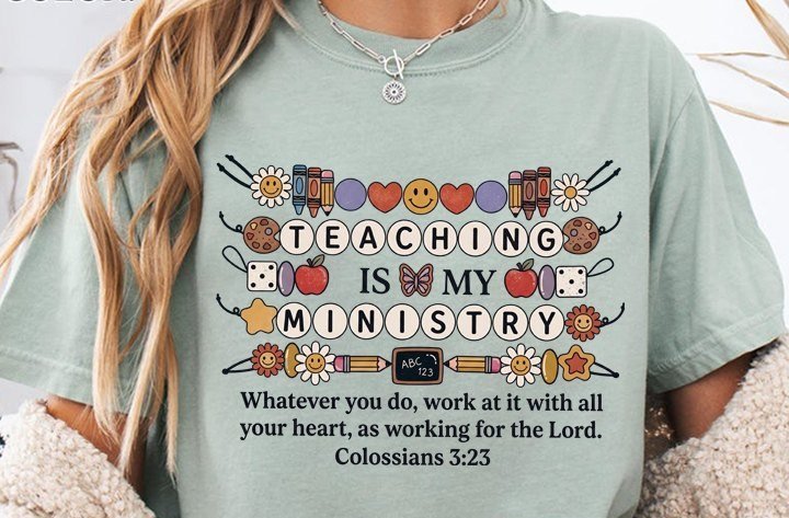 Christliches Lehrer-Shirt „Teaching is my Ministry“