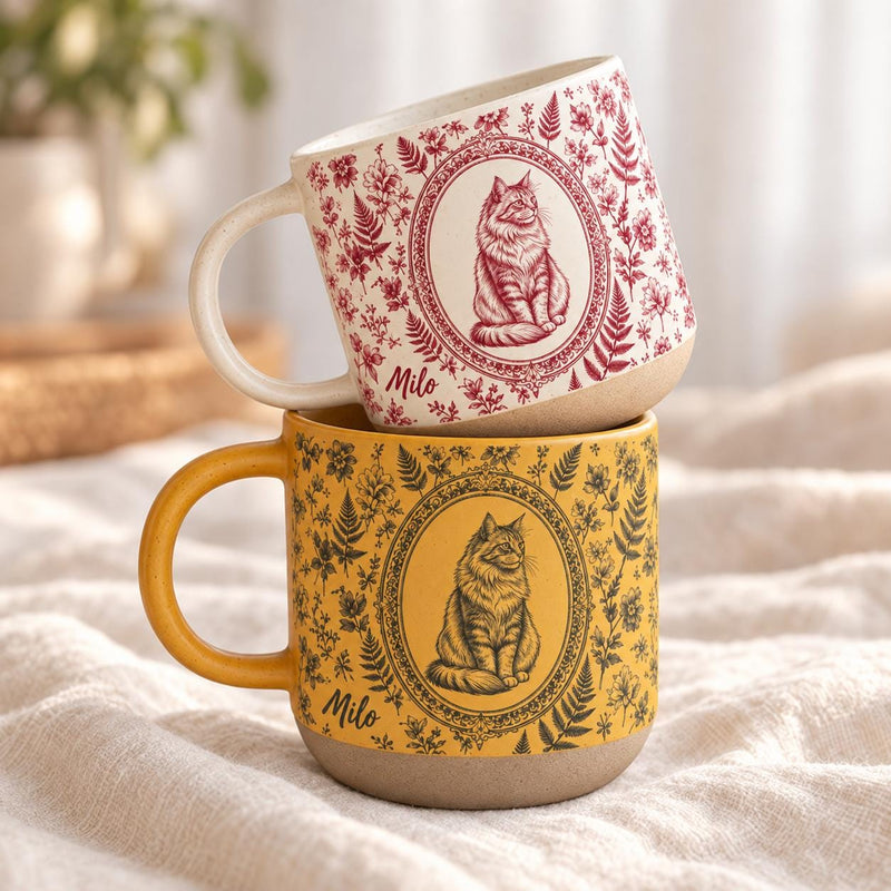 Katzen-Tasse personalisiert mit Porträt nach Foto und Namen