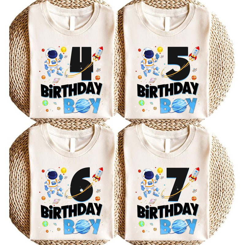 Geburtstagsshirt Weltraum „Birthday Boy“ mit Wunschzahl