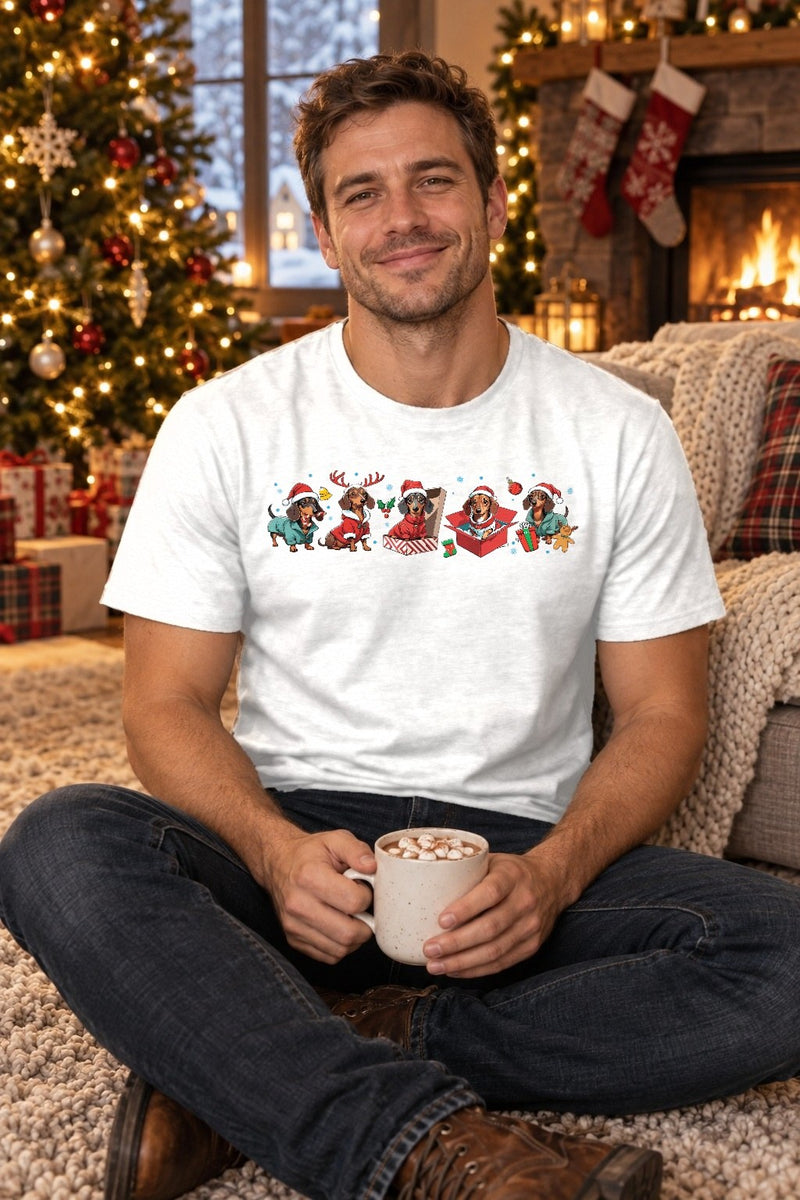 Weihnachtspullover Dackel – lustige Dackel mit Weihnachtsmütze …