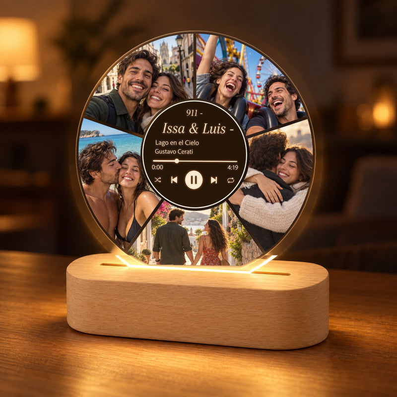 Personalisierte Foto-Lampe mit eurem Lied