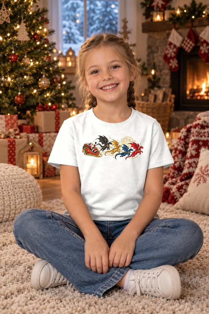 Weihnachts-Shirt Weihnachtsmann mit Drachen-Schlitten