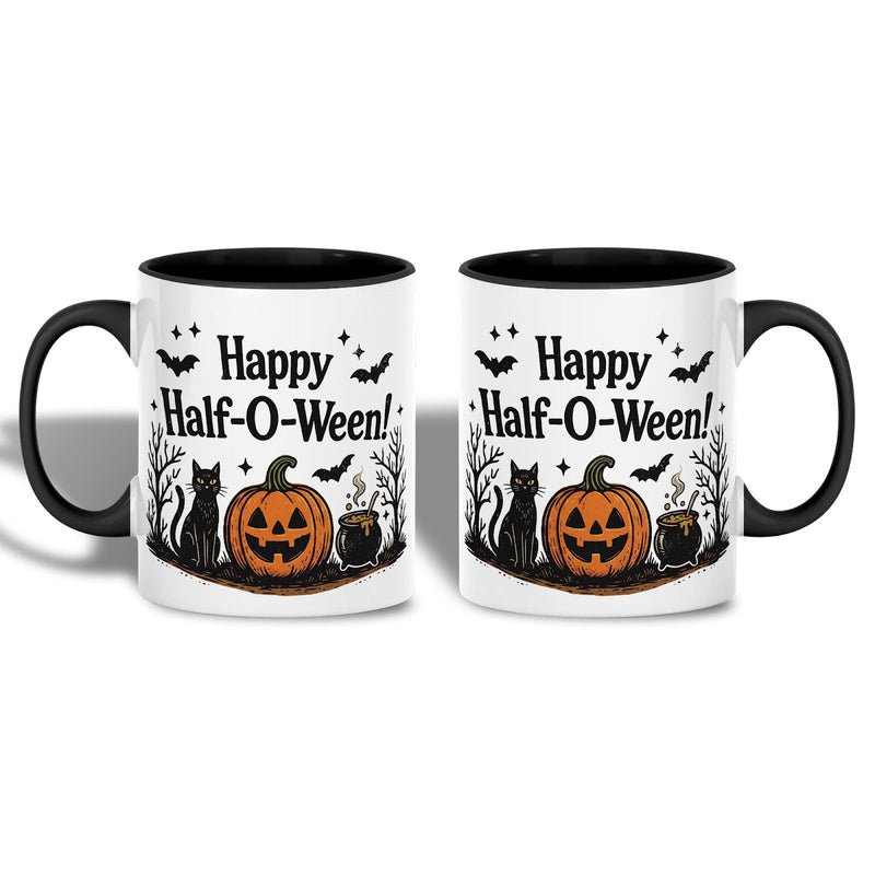 Halloween-Tasse „Happy Half-O-Ween!“
