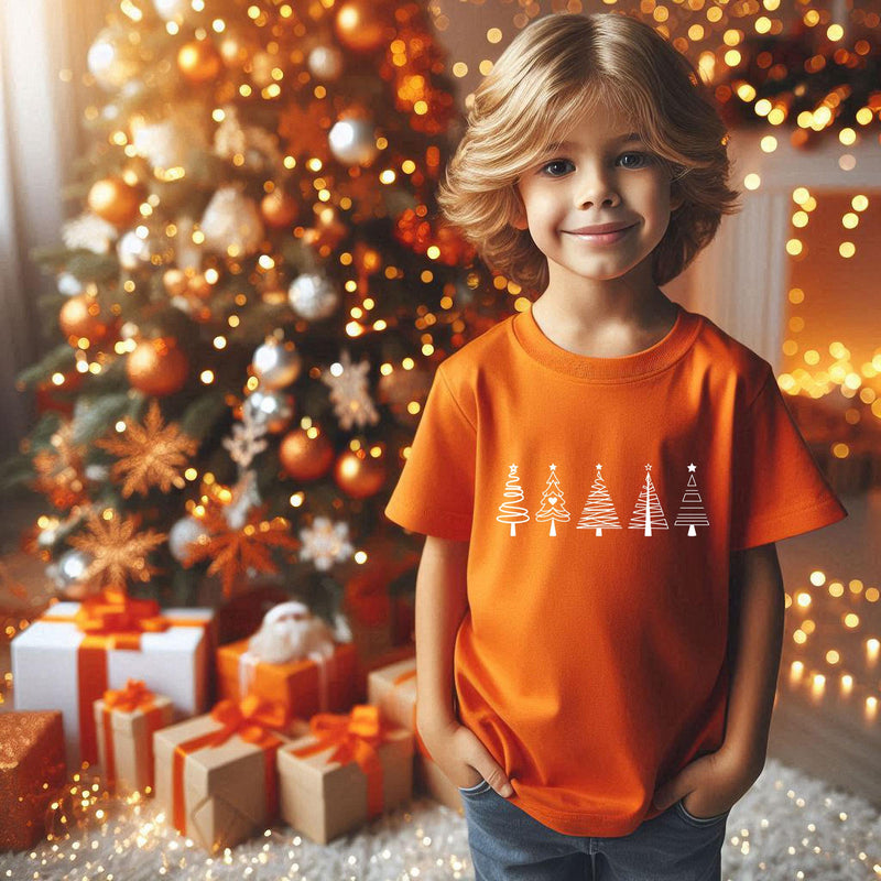 Familien-Set Weihnachts-T-Shirts: 3 oder 4 T-Shirts mit Tannenbäumen im …