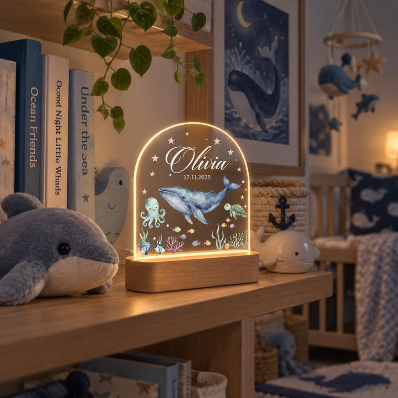 Ozean Nachtlicht mit Namen und Datum