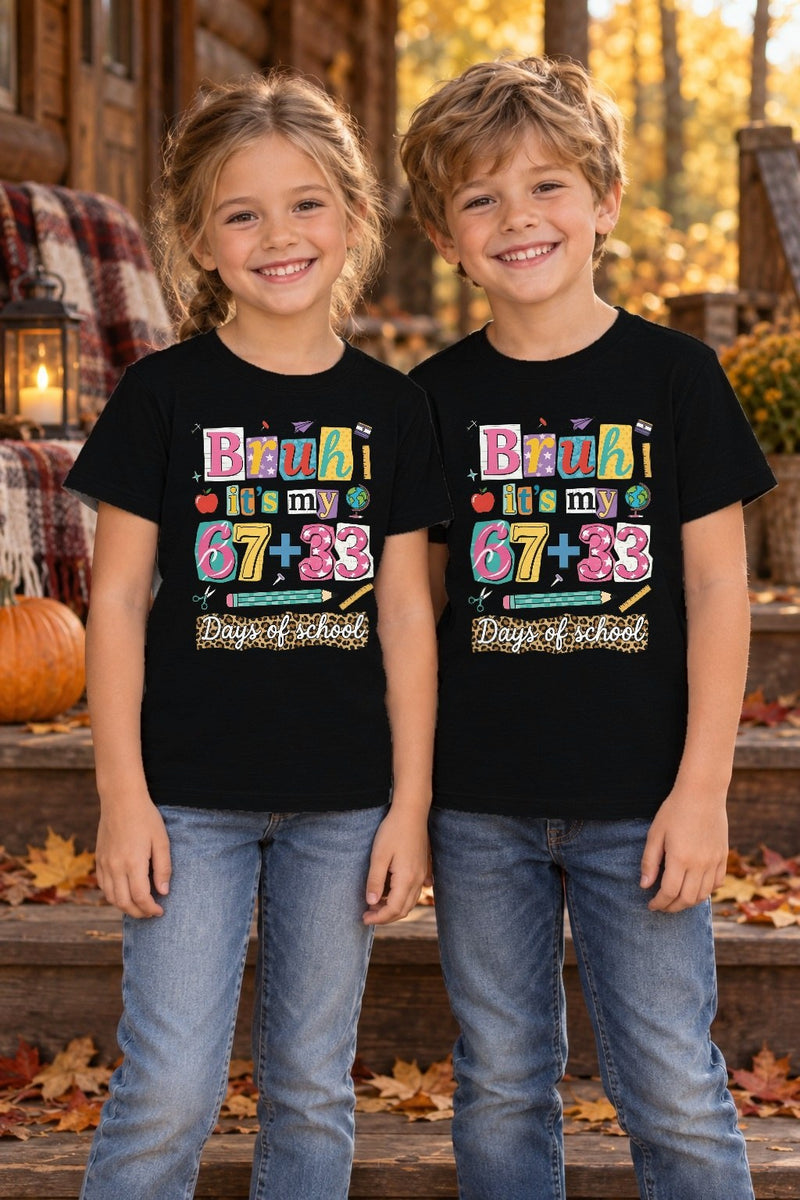 Lustiges Schulshirt „Bruh it's my 67+33 Days of school“
