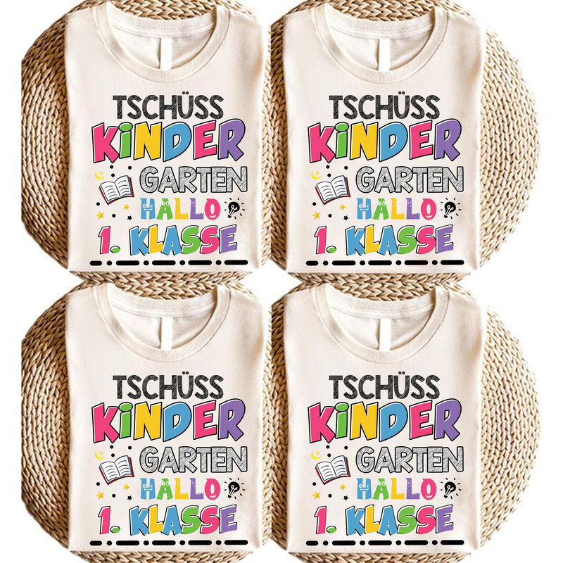 Einschulung Shirt „Tschüss Kindergarten Hallo 1. Klasse“