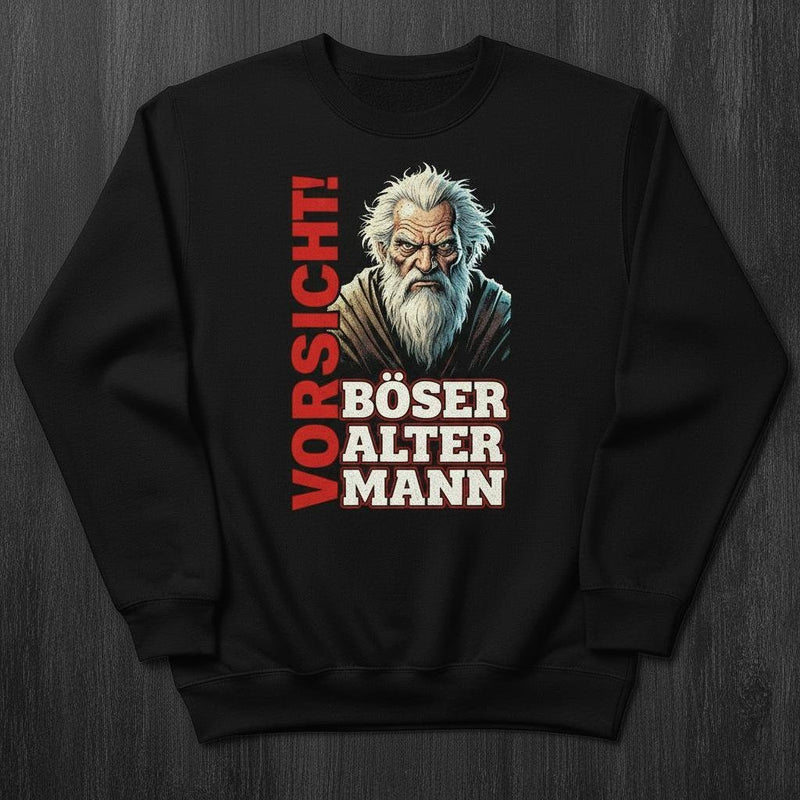 Lustiges Opa T-Shirt „Vorsicht! Böser alter Mann“