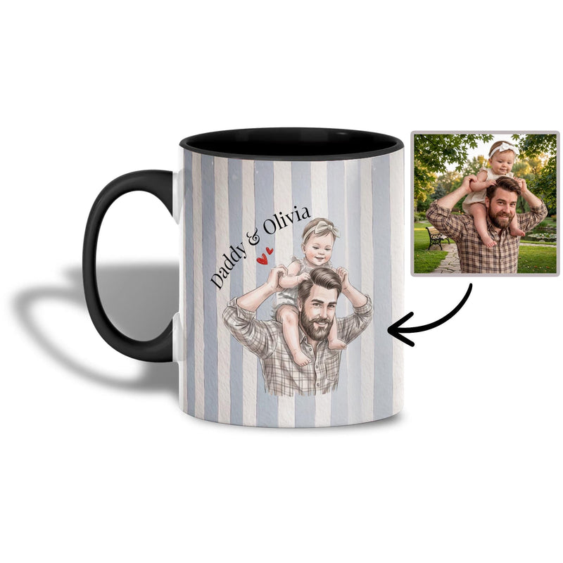 Personalisierte Foto-Tasse für Papa „The moment you became my Daddy“