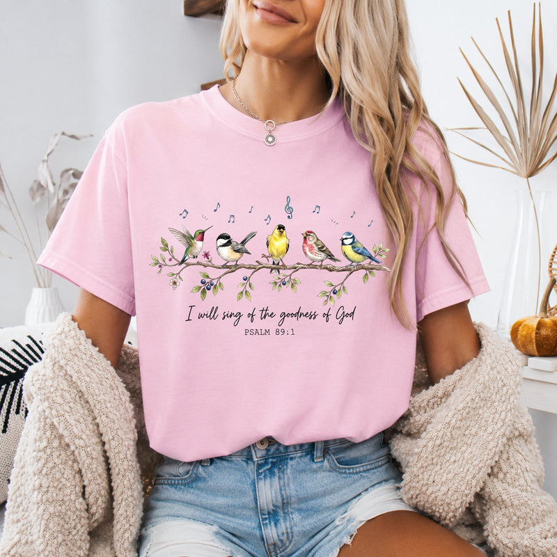 Christliches Shirt „I will sing of the goodness of God“