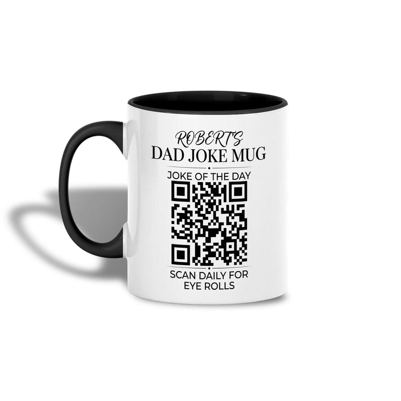 Papa-Witze Tasse mit QR-Code „Dad Joke Mug – Scan Daily for Eye Rolls“