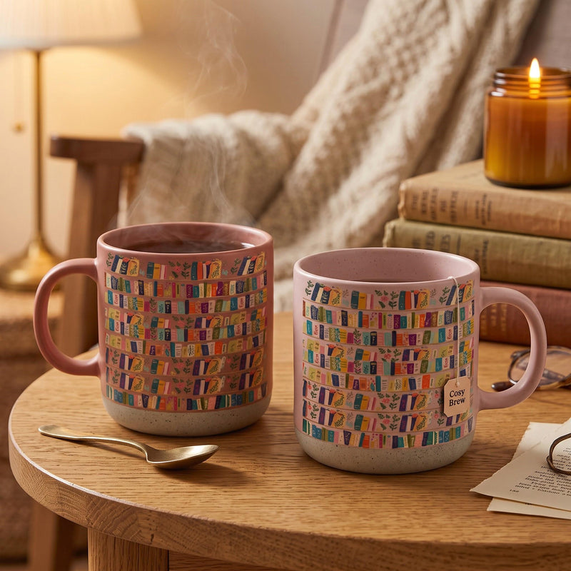 Bücherregal-Tasse im Vintage-Stil