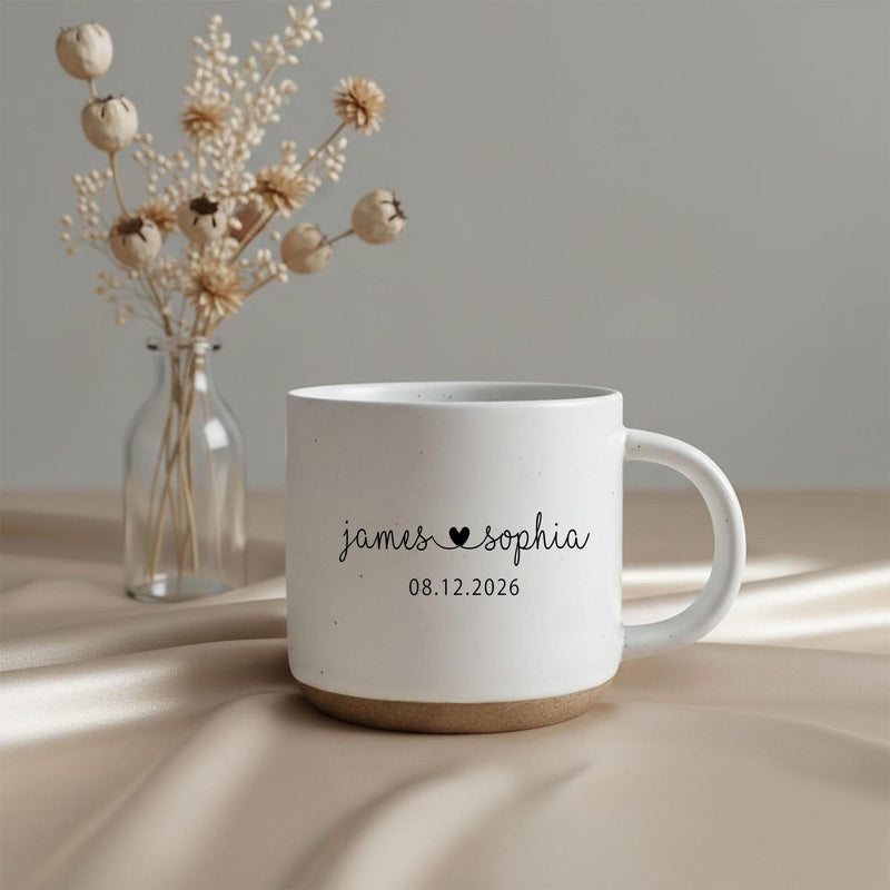 Personalisierte Pärchen-Tasse mit Namen und Datum
