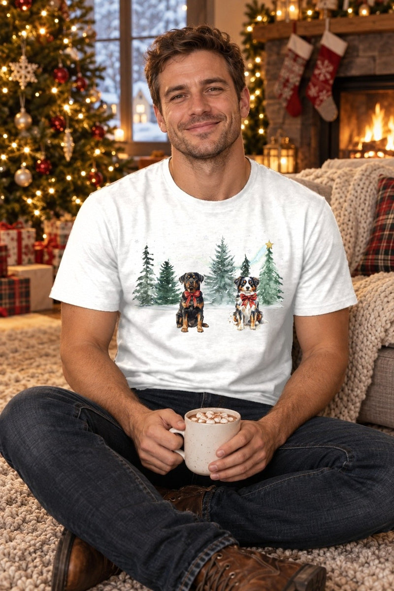 Hunde Weihnachtspullover mit Rottweiler und Berner Sennenhund