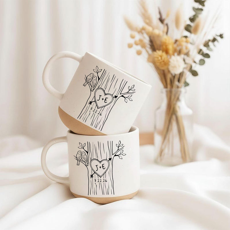 Personalisierte Pärchen-Tasse mit Initialen im Herz