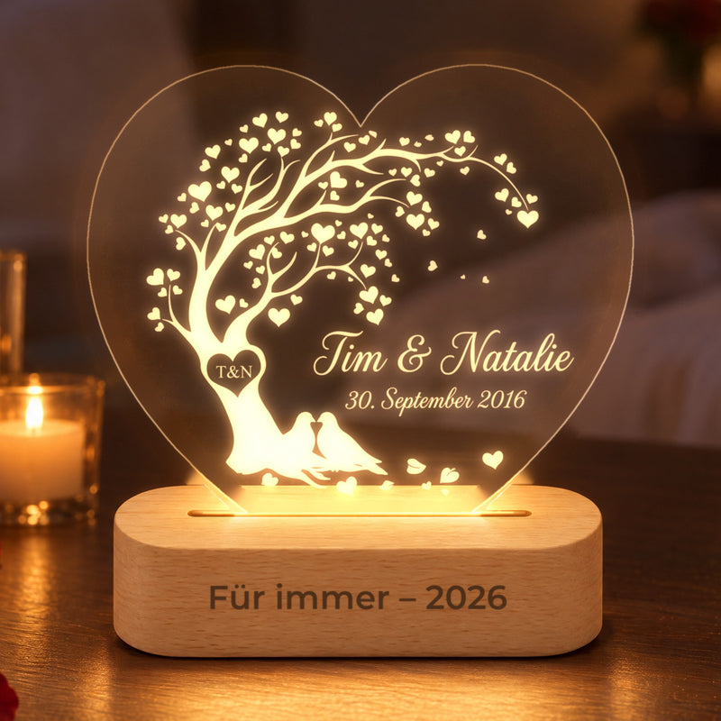LED Herz Lampe mit Namen und Datum